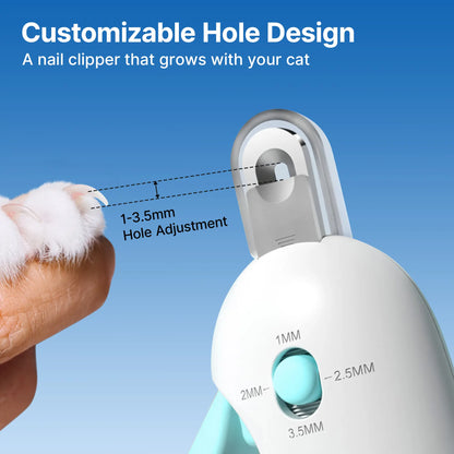 Potaroma Cat Nail Clipper with Adjustable 4-Size Trimming Hole & Hidden Nail File | Safe Toenail Trimmer for Kittens & Indoor Cats | Anti-Splash Claw Cutter for Cat Grooming (Blue) #Summervibes #Petlovers