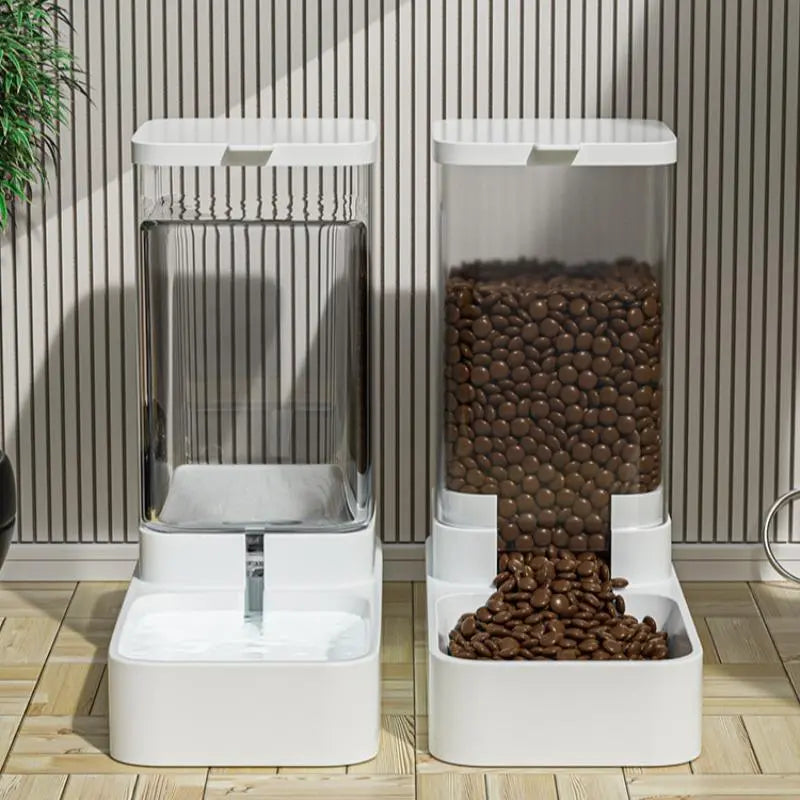 Summer Plastic Transparent Large Capacity Automatic Pet Feeding Tools, Pet Food Feeder & Water Dispenser, Automatic Dog Cat Feeder and Water Dispenser, Pet Supplies, Pet Products, Cruel Summer
