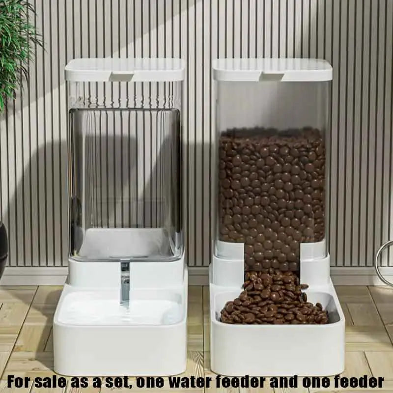 Summer Plastic Transparent Large Capacity Automatic Pet Feeding Tools, Pet Food Feeder & Water Dispenser, Automatic Dog Cat Feeder and Water Dispenser, Pet Supplies, Pet Products, Cruel Summer