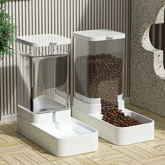 Summer Plastic Transparent Large Capacity Automatic Pet Feeding Tools, Pet Food Feeder & Water Dispenser, Automatic Dog Cat Feeder and Water Dispenser, Pet Supplies, Pet Products, Cruel Summer