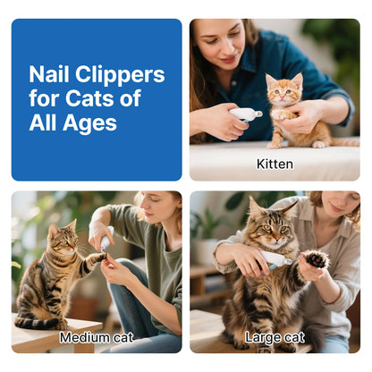 Potaroma Cat Nail Clipper with Adjustable 4-Size Trimming Hole & Hidden Nail File | Safe Toenail Trimmer for Kittens & Indoor Cats | Anti-Splash Claw Cutter for Cat Grooming (Blue) #Summervibes #Petlovers